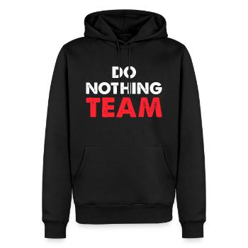 Do Nothing Team - Men’s Premium Organic Hoodie - black - Front - Nico (187cm)