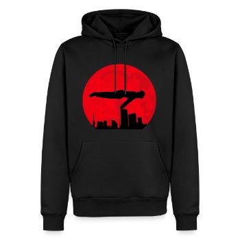 Red Moon Calisthenics - Sweat à capuche Premium bio Homme - noir - Devant - Nico (187cm)
