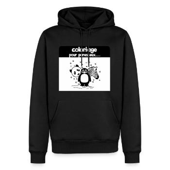 zitieren Sie Färbung faul Pinguin Zebra Panda - Männer Premium Bio Hoodie - Schwarz - Vorne - Nico (187cm)