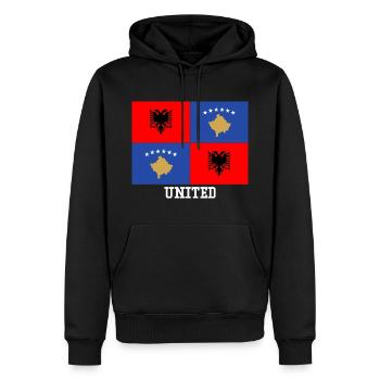 Kosovo Flag Albania t-shirt Kosovar Shqiptar uqk - Men’s Premium Organic Hoodie - black - Front - Nico (187cm)