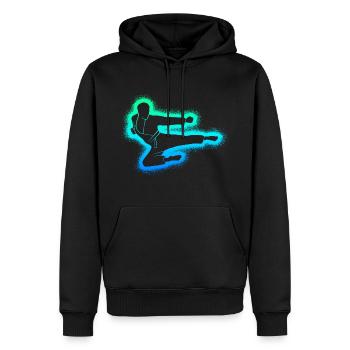 Taekwondo Arts Martiaux Enfants Hommes Garçons Karaté - Sweat à capuche Premium bio Homme - noir - Devant - Nico (187cm)