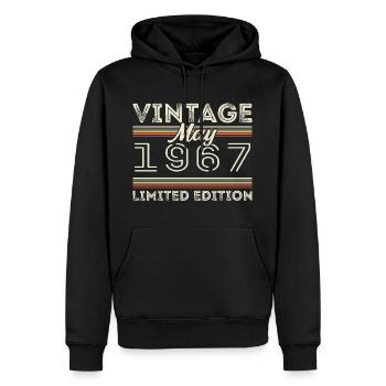 May 1967 Birthday 1967, Legendary since May 1967 - Men’s Premium Organic Hoodie - black - Front - Nico (187cm)