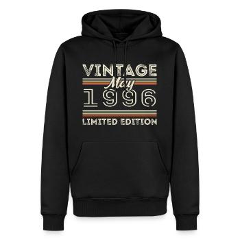 Mai 1996 Anniversaire 1996, Légendaire depuis mai 1996 - Sweat à capuche Premium bio Homme - noir - Devant - Nico (187cm)