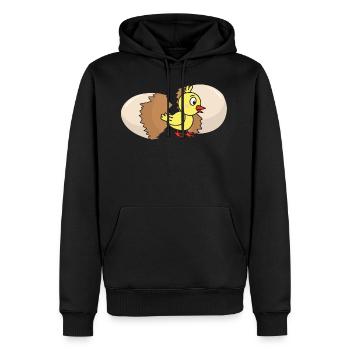 Chick poultry chicken chickens egg chicken egg easter egg - Men’s Premium Organic Hoodie - black - Front - Nico (187cm)