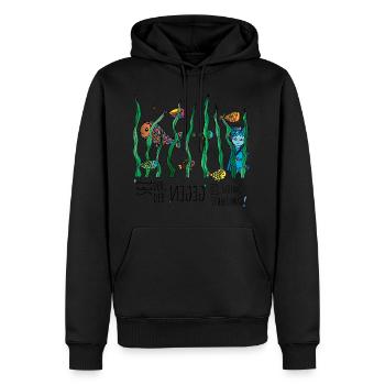 Udus avec le poisson dans l'eau - Sweat à capuche Premium bio Homme - noir - Devant - Nico (187cm)
