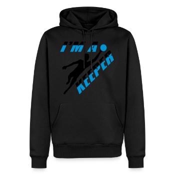 i am a keeper torwart torhueter halten fussball sc - Männer Premium Bio Hoodie - Schwarz - Vorne - Nico (187cm)