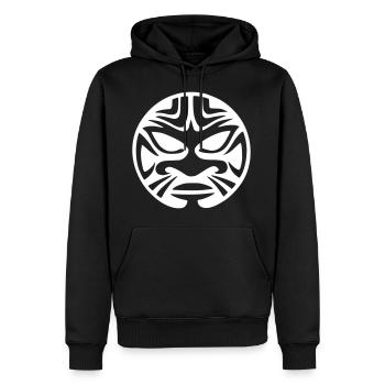 maori gesicht - Männer Premium Bio Hoodie - Schwarz - Vorne - Nico (187cm)