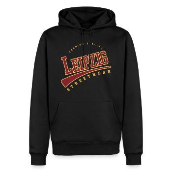 Leipzig Deutschland College High School Style - Männer Premium Bio Hoodie - Schwarz - Vorne - Nico (187cm)