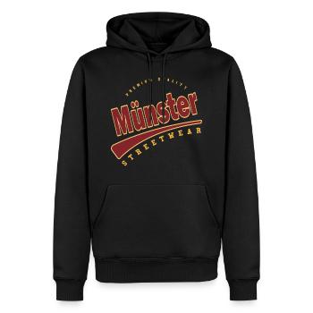 Münster Germany College High School Style - Men’s Premium Organic Hoodie - black - Front - Nico (187cm)
