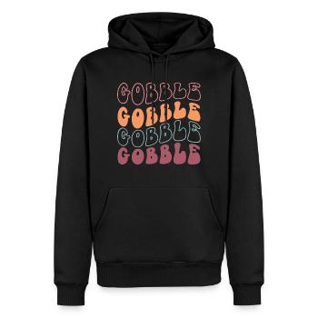 Thanksgiving Retro Vintage Gobble - Sweat à capuche Premium bio Homme - noir - Devant - Nico (187cm)