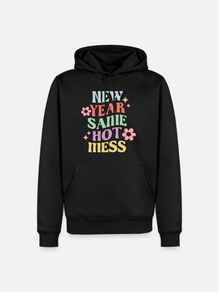 New Year Same Me New Year's Eve Happy New Year - Men’s Premium Organic Hoodie - black
