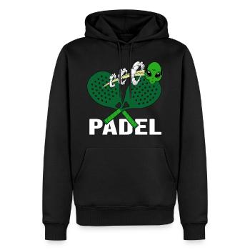 Padel Padel Tennis Padel Joueur de Tennis Padel Espace Padel - Sweat à capuche Premium bio Homme - noir - Devant - Nico (187cm)