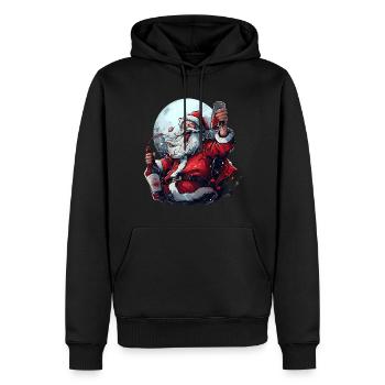 Drunk Santa Funny Christmas Drinking - Men’s Premium Organic Hoodie - black - Front - Nico (187cm)