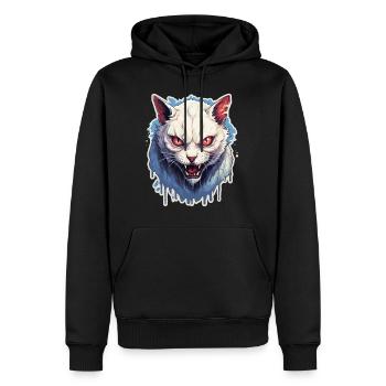 Chat Horreur Halloween - Sweat à capuche Premium bio Homme - noir - Devant - Nico (187cm)