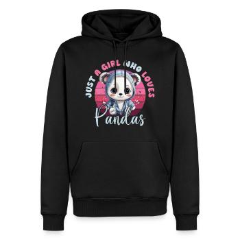 Panda juste une fille qui aime les pandas Panda Bear Love - Sweat à capuche Premium bio Homme - noir - Devant - Nico (187cm)