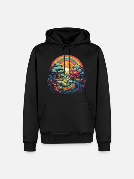Rainbow Wonderland - Men’s Premium Organic Hoodie - black