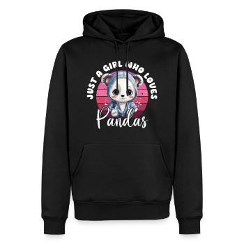 Panda juste une fille qui aime les pandas Panda Bear Love - Sweat à capuche Premium bio Homme - noir - Devant - Nico (187cm)