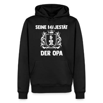 Seine Majestät der Opa - Männer Premium Bio Hoodie - Schwarz - Vorne - Nico (187cm)