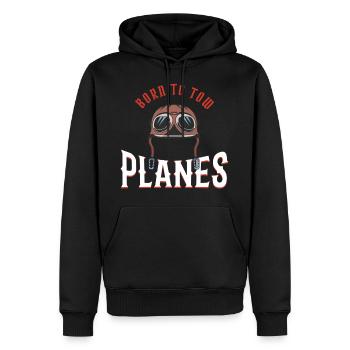 Born to Tow Planes | Pushback Fahrer | Schlepper - Männer Premium Bio Hoodie - Schwarz - Vorne - Nico (187cm)