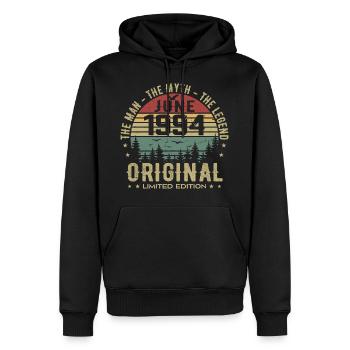 1994 Juni 1994 Geburtstag Juni 1994 Juni Geschenk - Männer Premium Bio Hoodie - Schwarz - Vorne - Nico (187cm)