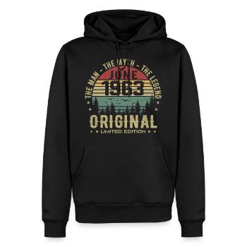 1963 June 1963 Birthday June 1963 June Gift - Men’s Premium Organic Hoodie - black - Front - Nico (187cm)