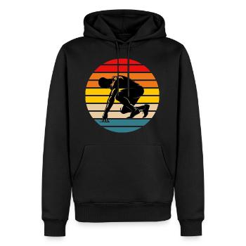 Sprinter Athlete - Männer Premium Bio Hoodie - Schwarz - Vorne - Nico (187cm)
