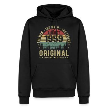 Legende seit August 1959 Geburtstagsgeschenk 1959 - Männer Premium Bio Hoodie - Schwarz - Vorne - Nico (187cm)