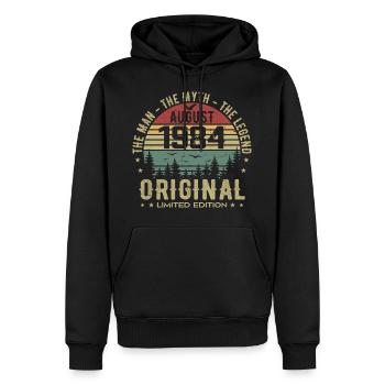 Legende seit August 1984 Geburtstagsgeschenk 1984 - Männer Premium Bio Hoodie - Schwarz - Vorne - Nico (187cm)