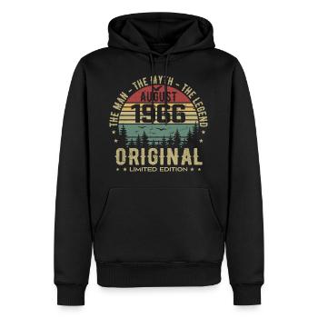 Legend Since Aug 1966 Birthday Gift 1966 - Men’s Premium Organic Hoodie - black - Front - Nico (187cm)