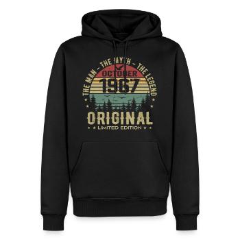 Mann Geburtstagsgeschenk 1967 Oktober 1967 - Männer Premium Bio Hoodie - Schwarz - Vorne - Nico (187cm)