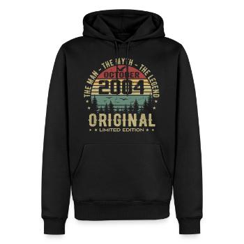 Mann Geburtstagsgeschenk 2004 Oktober 2004 - Männer Premium Bio Hoodie - Schwarz - Vorne - Nico (187cm)