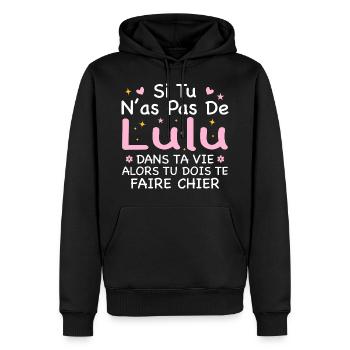 Wenn du kein Lulu Geschenk in deinem Leben hast - Männer Premium Bio Hoodie - Schwarz - Vorne - Nico (187cm)