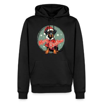 Dobermann Weihnachten Merry Christmas Cute Welpe - Männer Premium Bio Hoodie - Schwarz - Vorne - Nico (187cm)