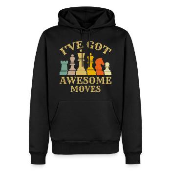 Ich habe tolle Moves - Männer Premium Bio Hoodie - Schwarz - Vorne - Nico (187cm)