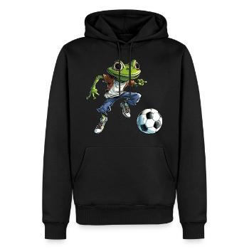 Football des grenouilles - Sweat à capuche Premium bio Homme - noir - Devant - Nico (187cm)