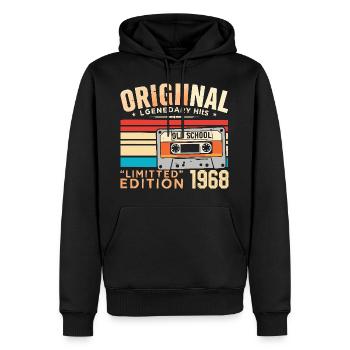 Original 1968, legendär seit 1968 Jahrgang 1968 - Männer Premium Bio Hoodie - Schwarz - Vorne - Nico (187cm)