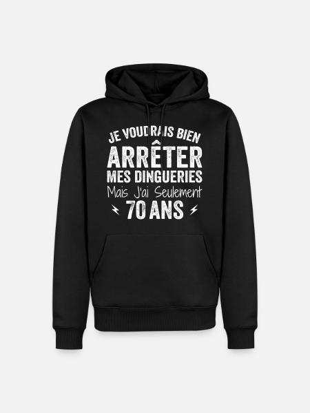 Funny 70th Birthday Gift - Men’s Premium Organic Hoodie - black