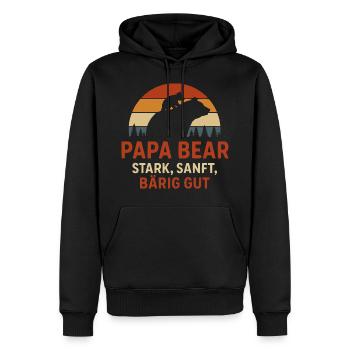 Vatertag T-Shirt Papa Bear Stark Sanft Bärig Gut - Männer Premium Bio Hoodie - Schwarz - Vorne - Nico (187cm)