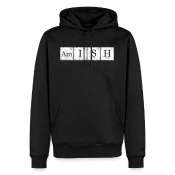 Amish nerd geek tableau périodique - Sweat à capuche Premium bio Homme - noir - Devant - Nico (187cm)