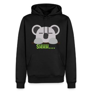 Koala 03 - Männer Premium Bio Hoodie - Schwarz - Vorne - Nico (187cm)