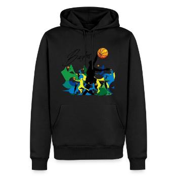 BASKET - Sweat à capuche Premium bio Homme - noir - Devant - Nico (187cm)