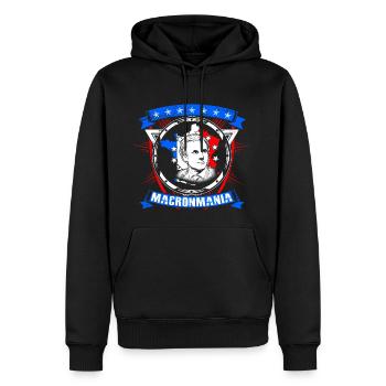 Frankreichs Emmanuel Macron Geschenkidee - Männer Premium Bio Hoodie - Schwarz - Vorne - Nico (187cm)
