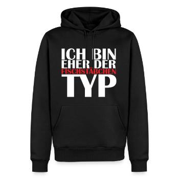 Fischstaebchentyp Fischstäbchen Sprüche Geschenk - Männer Premium Bio Hoodie - Schwarz - Vorne - Nico (187cm)