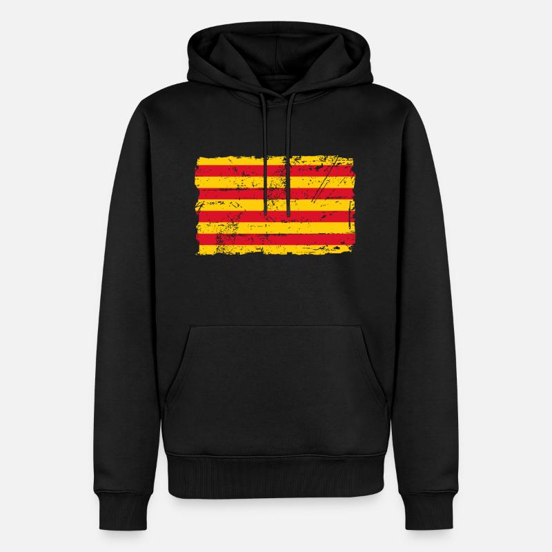 Drapeau de la Catalogne - Drapeau - Drapeau de Catalo - Bannière - Sweat à capuche Premium bio Homme - noir