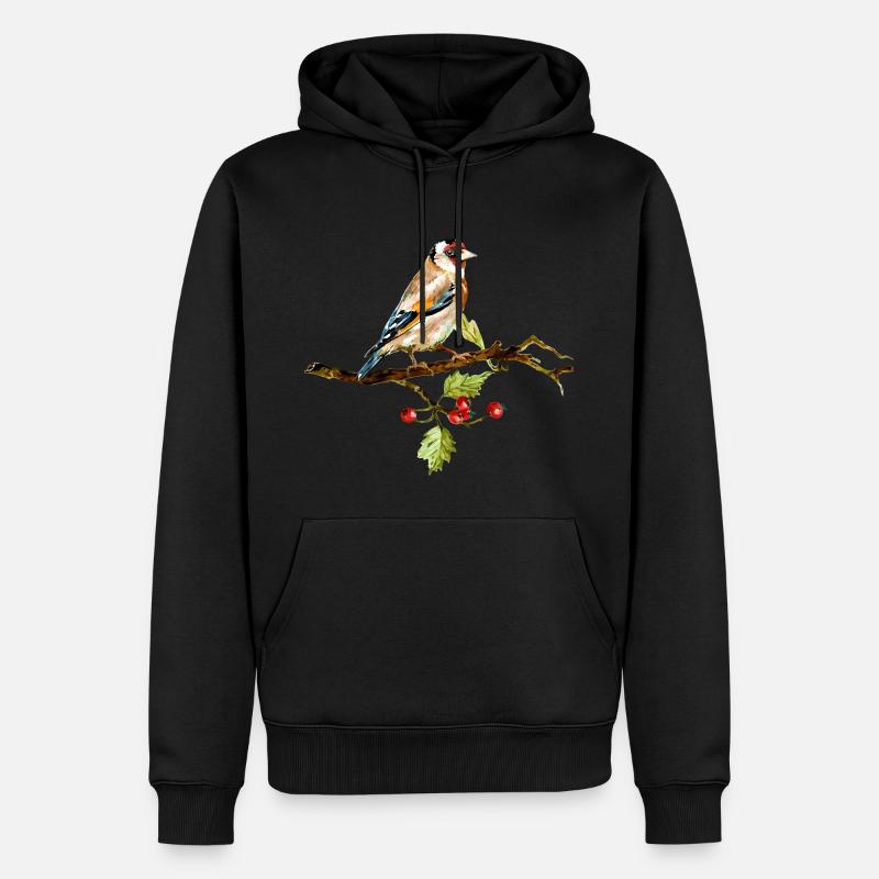 Vogel - Männer Premium Bio Hoodie - Schwarz