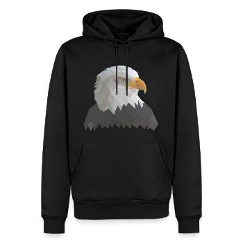 Adler - Männer Premium Bio Hoodie - Schwarz - Vorne - Nico (187cm)