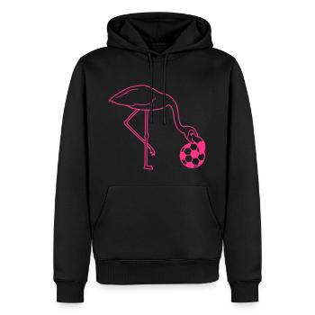 football club play ball kicker laugh mouth au - Men’s Premium Organic Hoodie - black - Front - Nico (187cm)