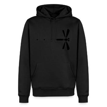 Libellule Manga - Sweat à capuche Premium bio Homme - noir - Devant - Nico (187cm)