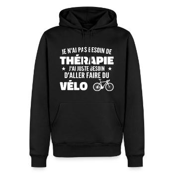 Therapy Cycling Gift Humor Cyclists - Men’s Premium Organic Hoodie - black - Front - Nico (187cm)