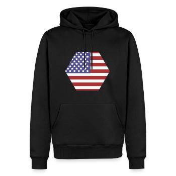 Flagge der Vereinigten Staaten - Männer Premium Bio Hoodie - Schwarz - Vorne - Nico (187cm)
